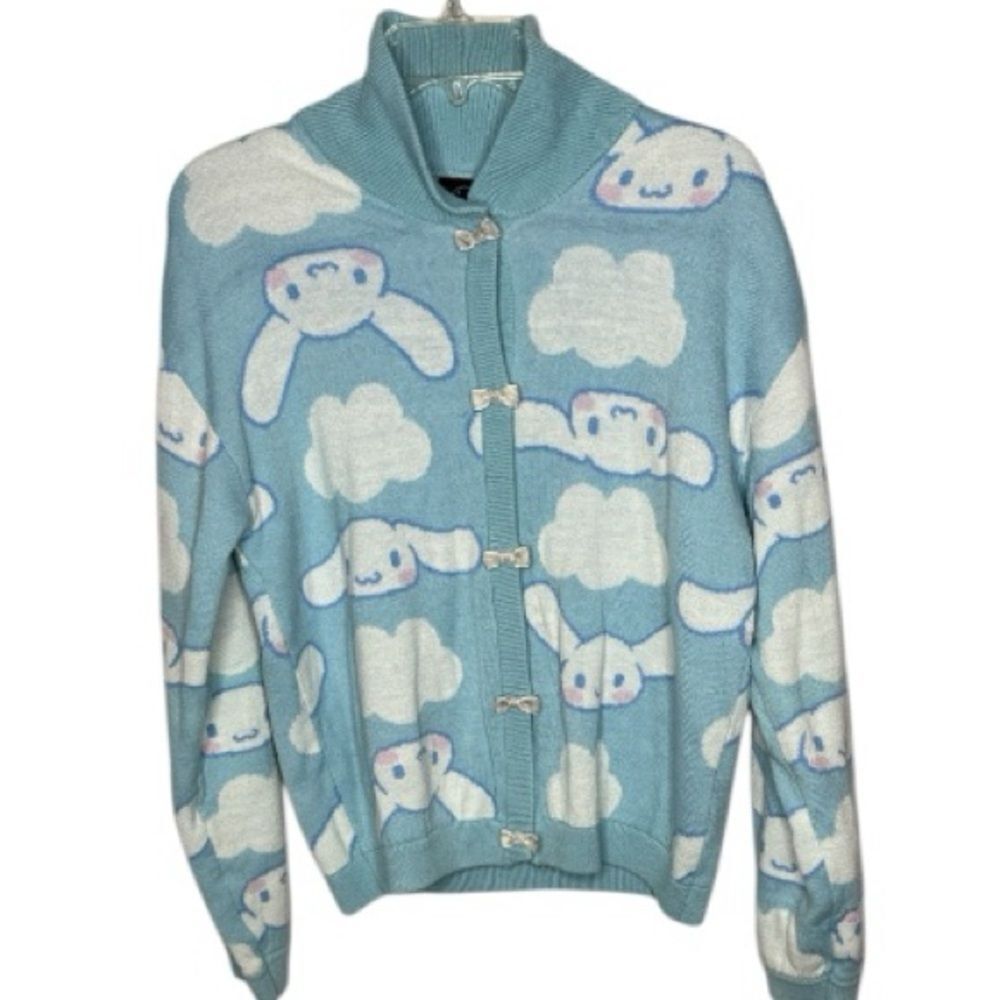 Hot Topic/Sanrio Cinnamoroll Collard Cardigan Snap Button Sweater. Size Medium.